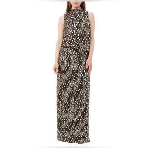NWT‎ Trina Turk Lenaya Black & Gold Sleeveless Sequin Gown Size 2